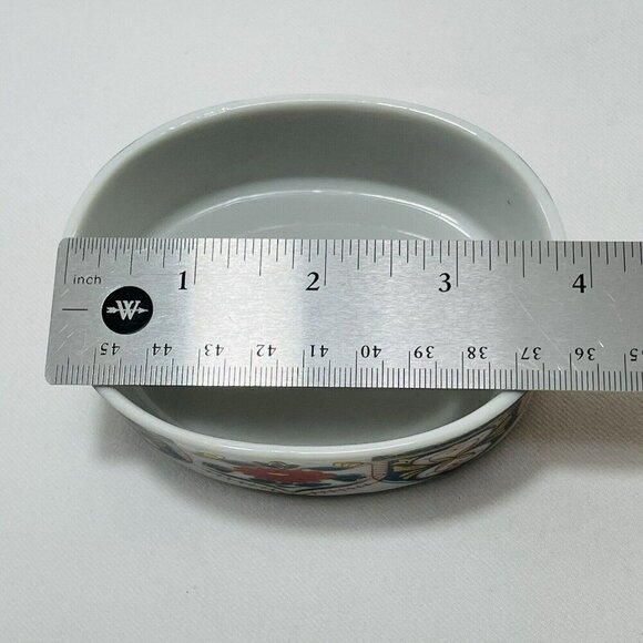 Ashibi Japan Trinket Box Dish 4” Porcelain Flower White Gold Red Storage Oval - Picture 8 of 10